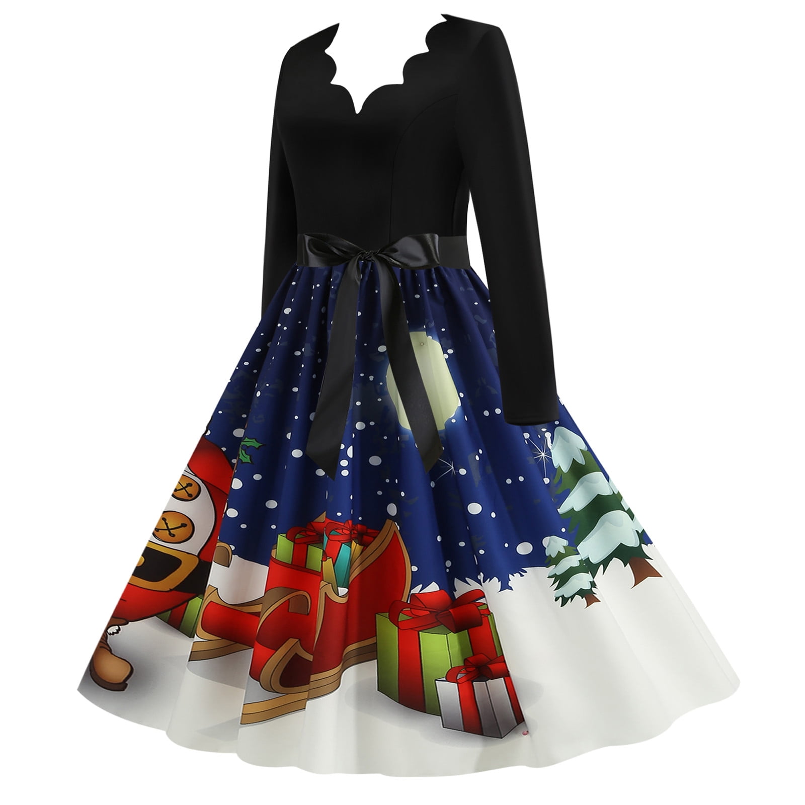 Plus Size Christmas Dress Women's Plus Plaid Snowflake Print - Temu